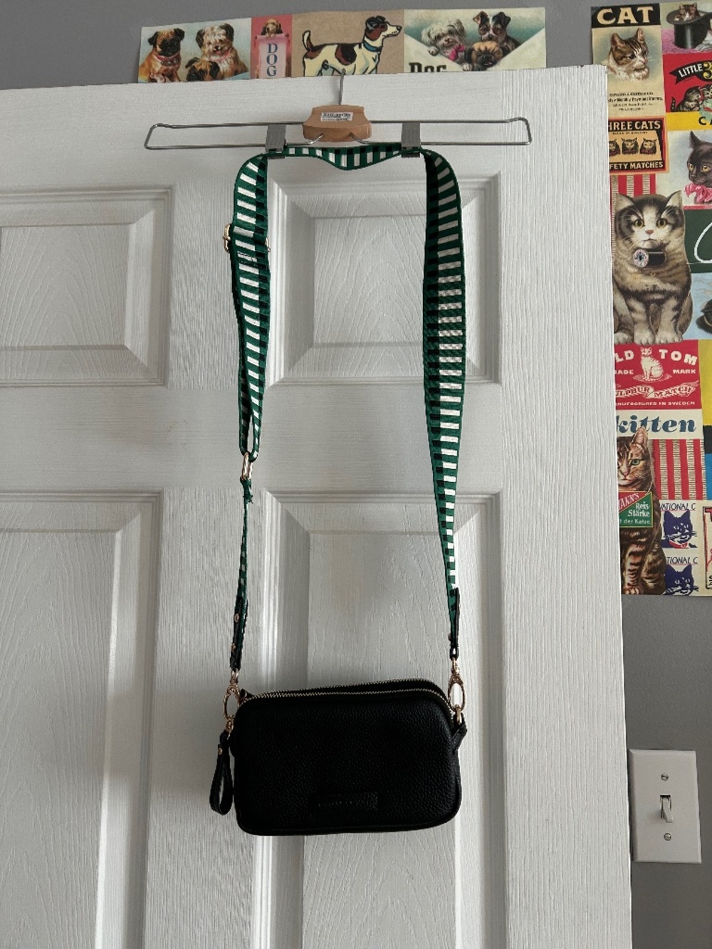 Oliver Bonas Black Crossbody Bag with Statement Strap (UK Purchase)
